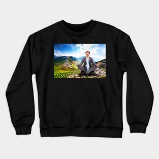 Businessman relaxing in the nature Crewneck Sweatshirt